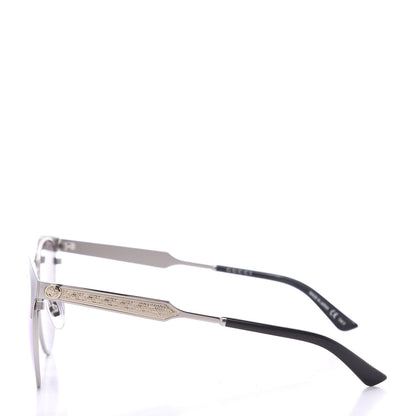 Gucci Round Metal GG0074SK Sunglasses Black Silver 3 of 8
