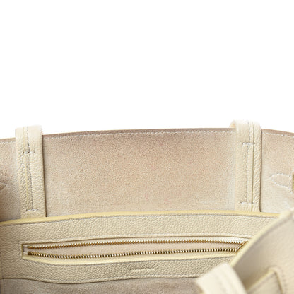 Celine Soft Grained Calfskin Small Belt Cabas Phantom Vanilla 13 of 17