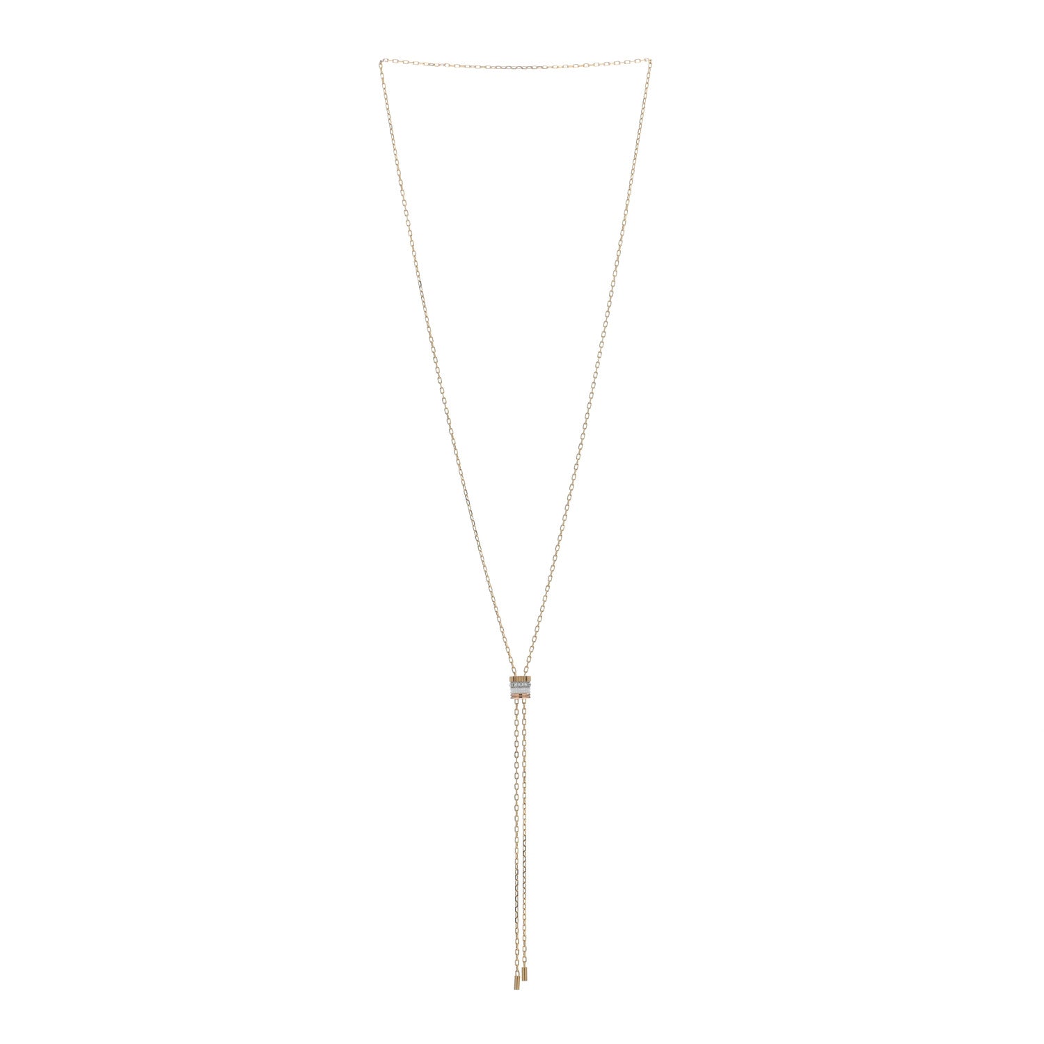 Boucheron 18K White Yellow Rose Gold Diamond Ceramic SM Quatre White Edition Tie Necklace 2 of 4