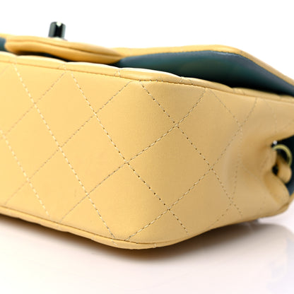 Chanel Lambskin Quilted Mini Rectangular Flap Yellow Blue 9 of 10