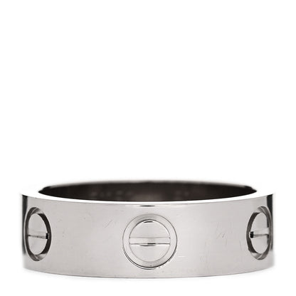 Cartier 18K White Gold 5.5mm LOVE Ring 51 5.75 1 of 5