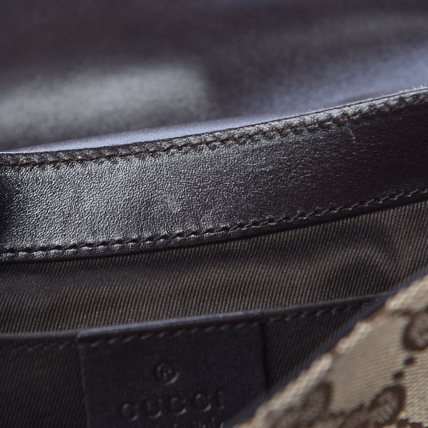 Monogram Studded Horsebit Clutch Dark Brown