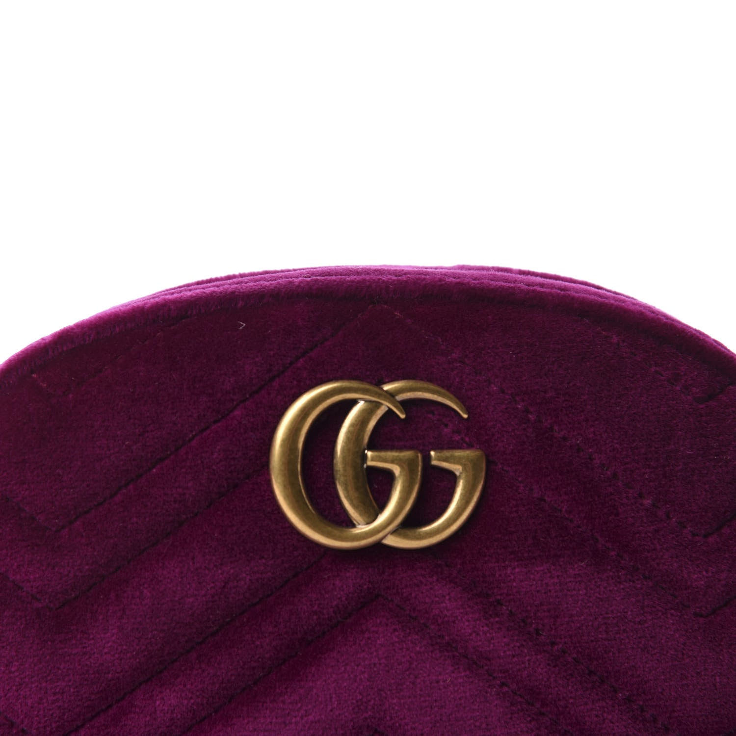 Gucci Velvet Matelasse GG Marmont Belt Bag 85 34 Fuchsia Violet Cyclamen 11 of 11