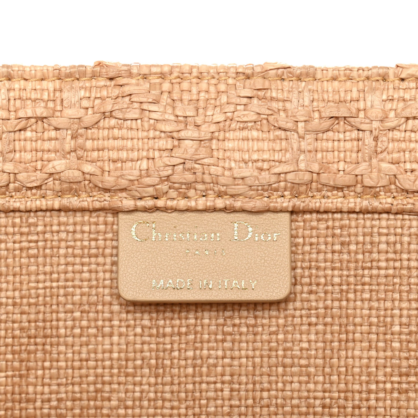 Raffia Cannage Medium Book Tote Natural
