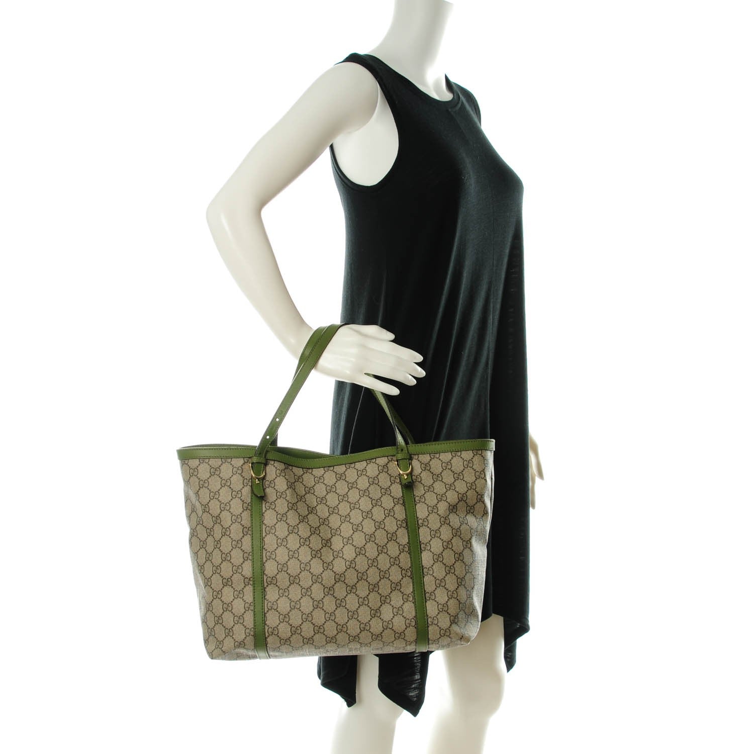 Gucci GG Supreme Monogram Medium Nice Tote Green 2 of 8