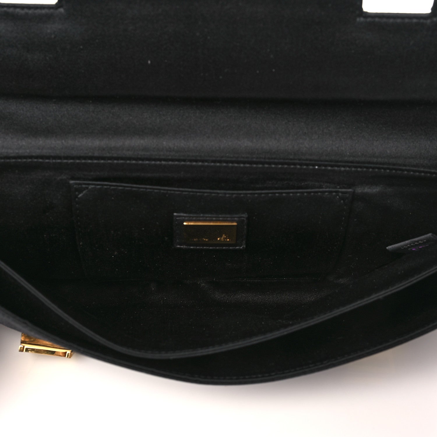 Fendi Satin FF Clutch Black 5 of 7