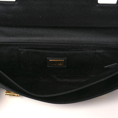 Fendi Satin FF Clutch Black 5 of 7