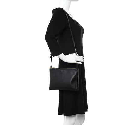 Celine Lambskin Large Trio Crossbody Bag Black 2 of 9