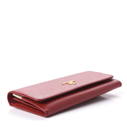 Prada Saffiano Multicolor Continental Flap Wallet Fuoco Bruyere 4 of 14