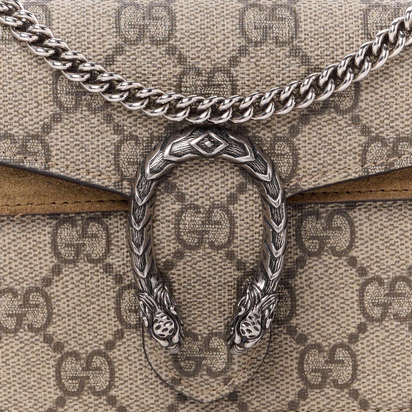 GG Supreme Monogram Super Mini Dionysus Shoulder Bag Taupe