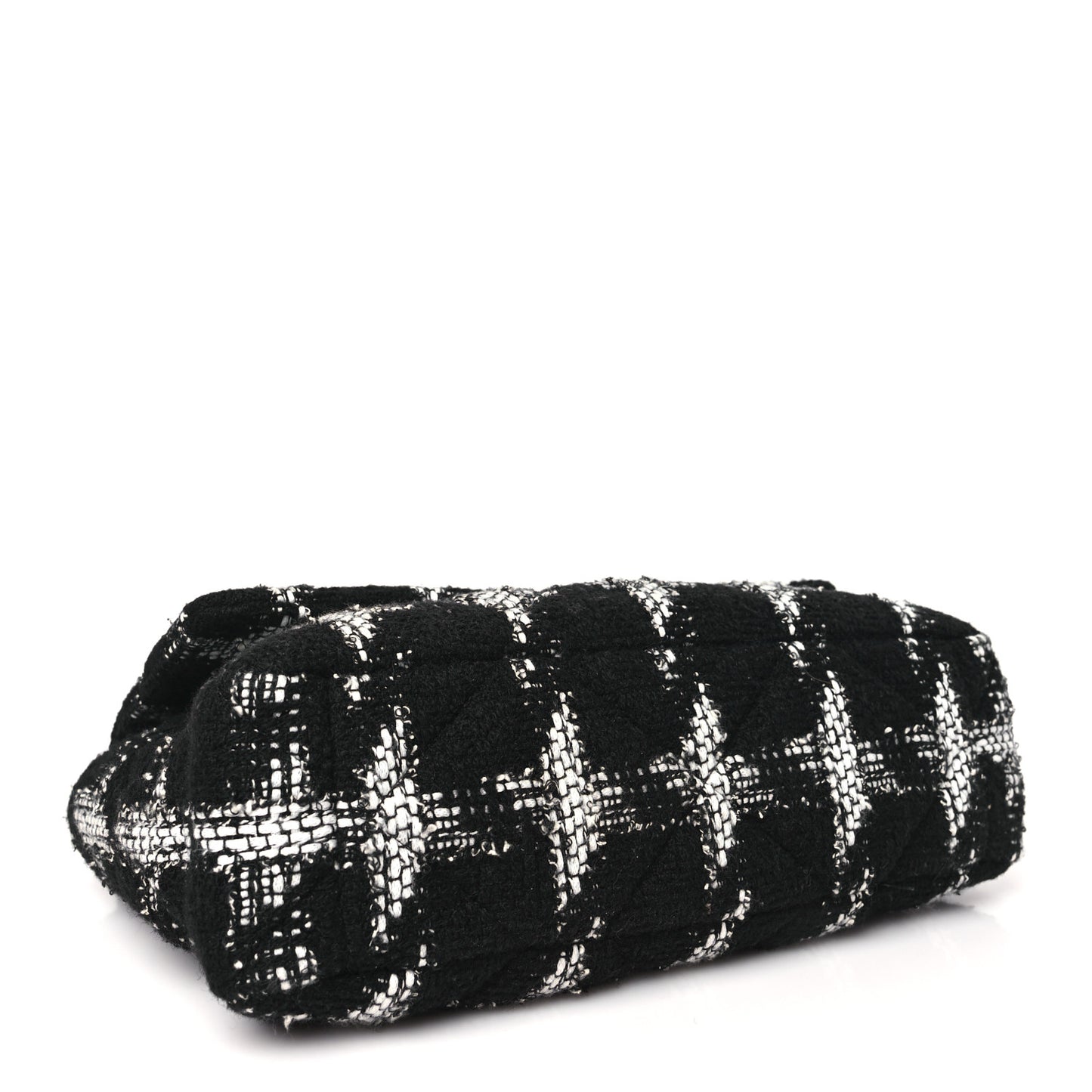 Tweed Quilted Large Chanel 19 Flap Black Ecru White