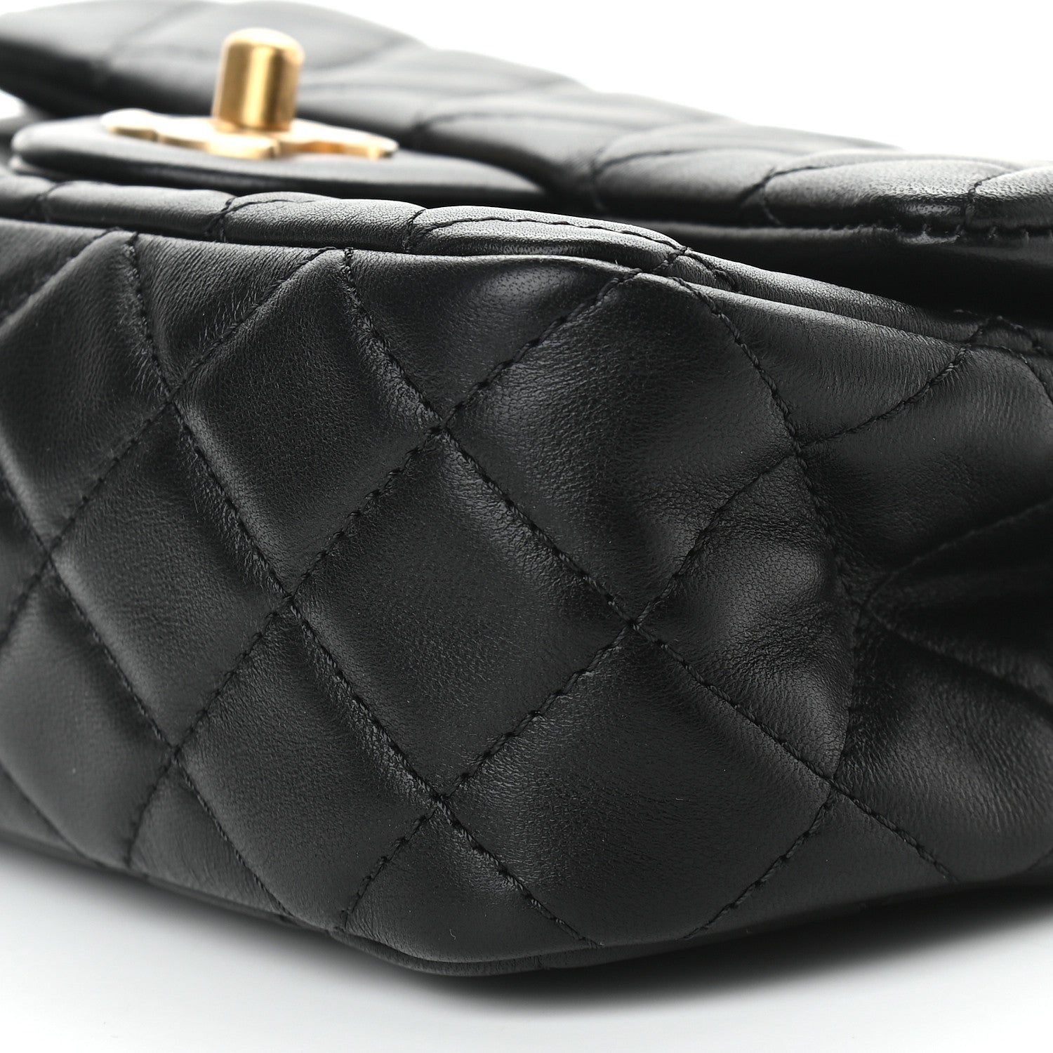 Chanel Lambskin Quilted Mini Rectangular Pearl Crush Flap Black 9 of 9