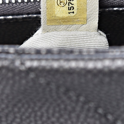Chanel Metallic Caviar Quilted CC Tote Dark Silver 7 of 15