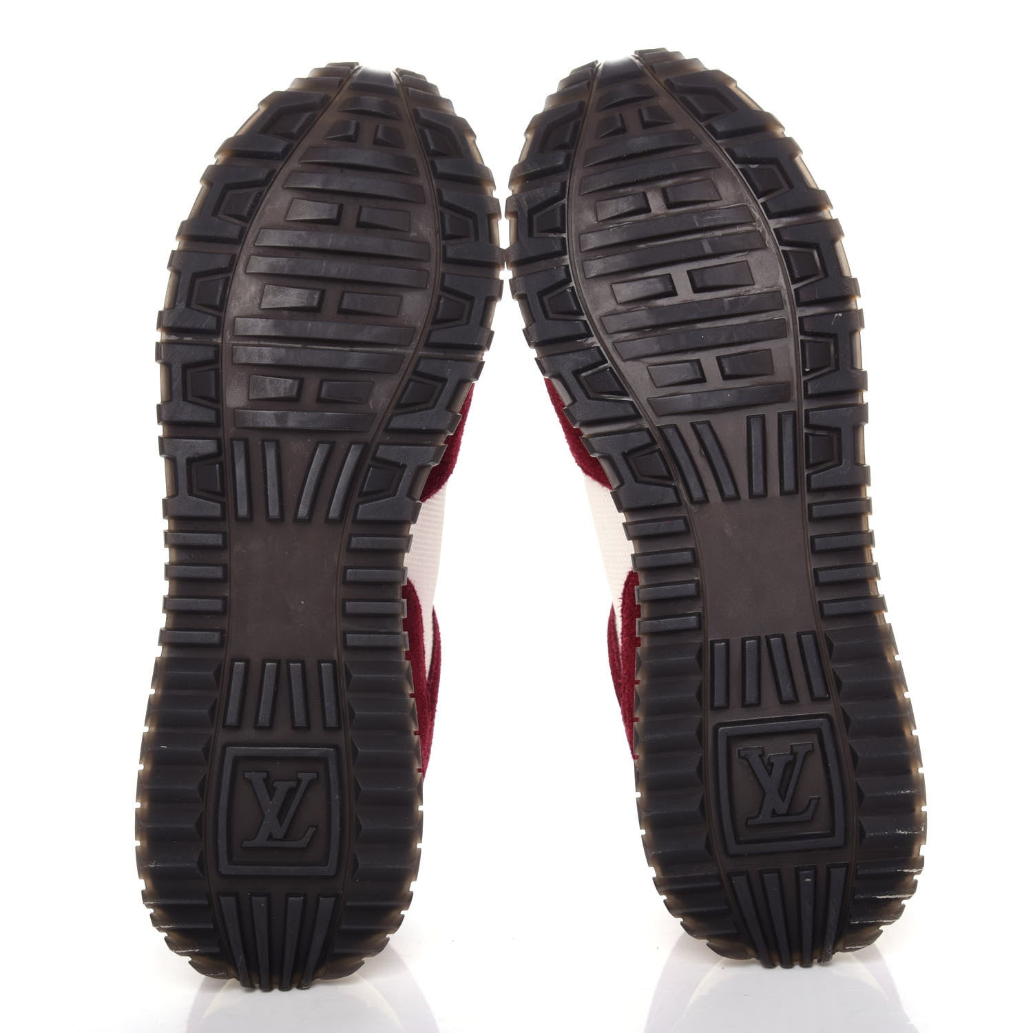 Louis Vuitton Suede Calfskin Run Away Sneakers 37.5 Burgundy White 6 of 10