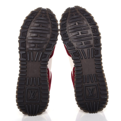 Louis Vuitton Suede Calfskin Run Away Sneakers 37.5 Burgundy White 6 of 10