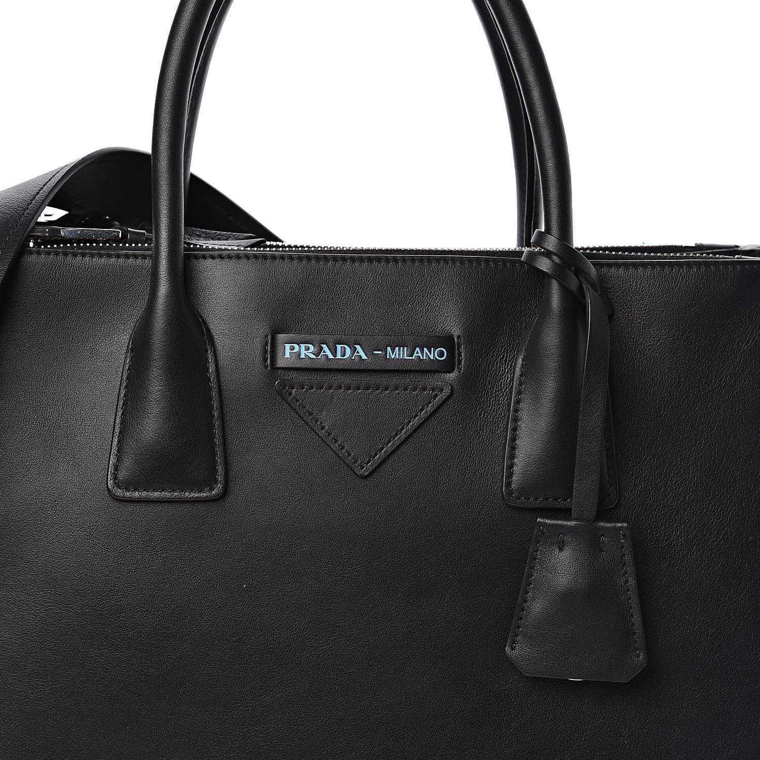 Prada Calfskin Concept Top Handle Bag Black 9 of 9