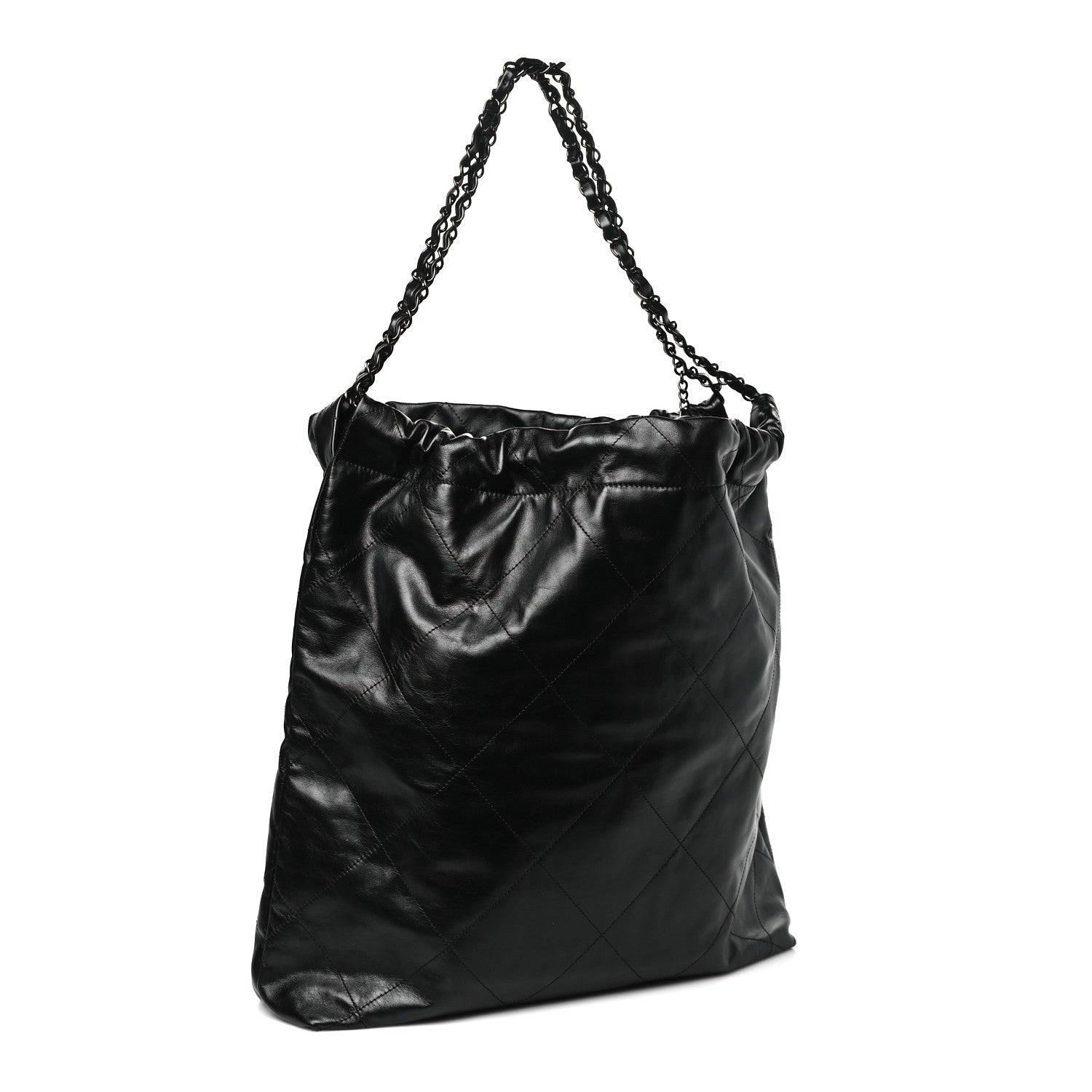 Chanel Shiny Calfskin Quilted Large Chanel 22 So Black 4 of 11