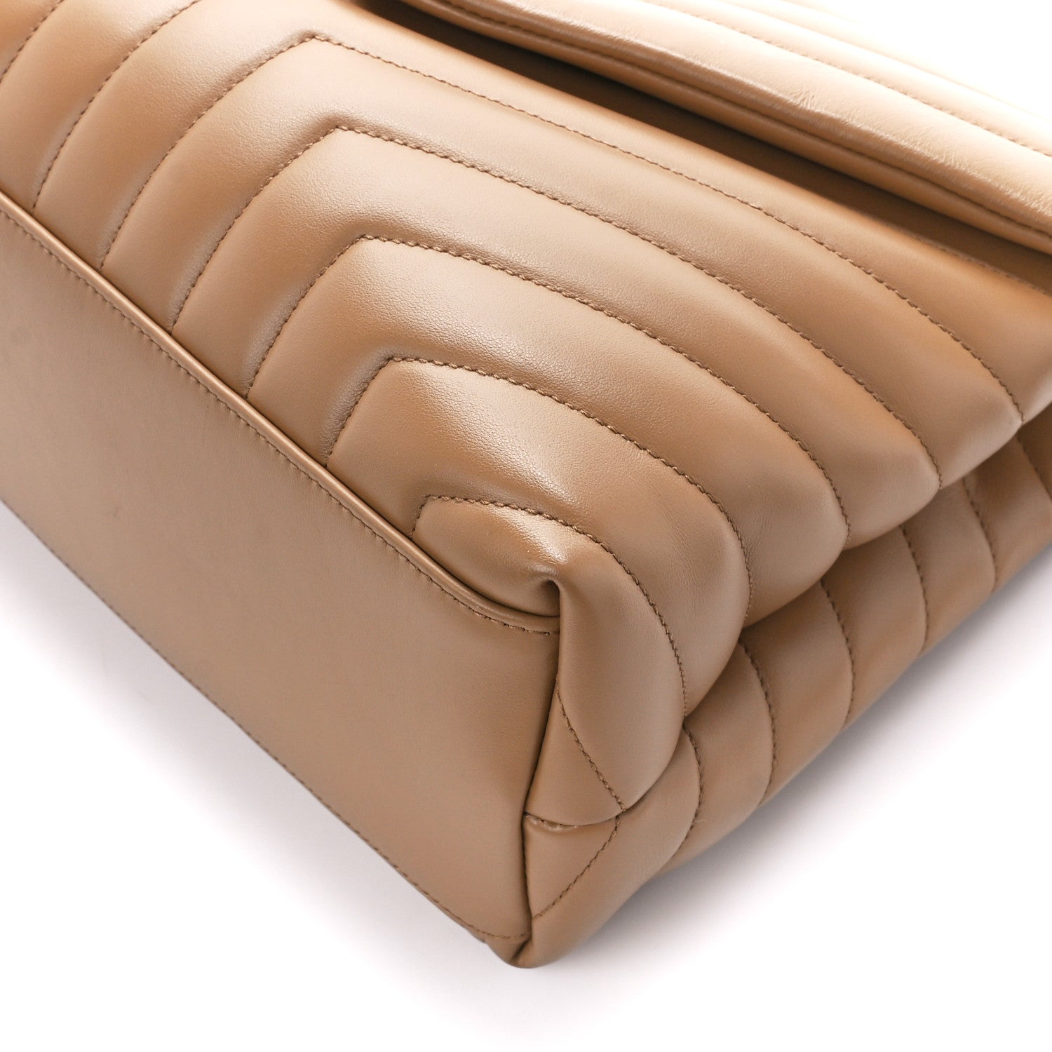 Saint Laurent Calfskin Y Quilted Monogram Medium Loulou Chain Satchel Natural Tan 11 of 12