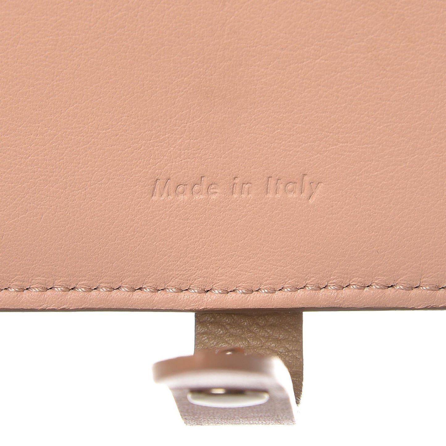 Grained Sleek Calfskin Large Multifunction Strap Wallet Taupe