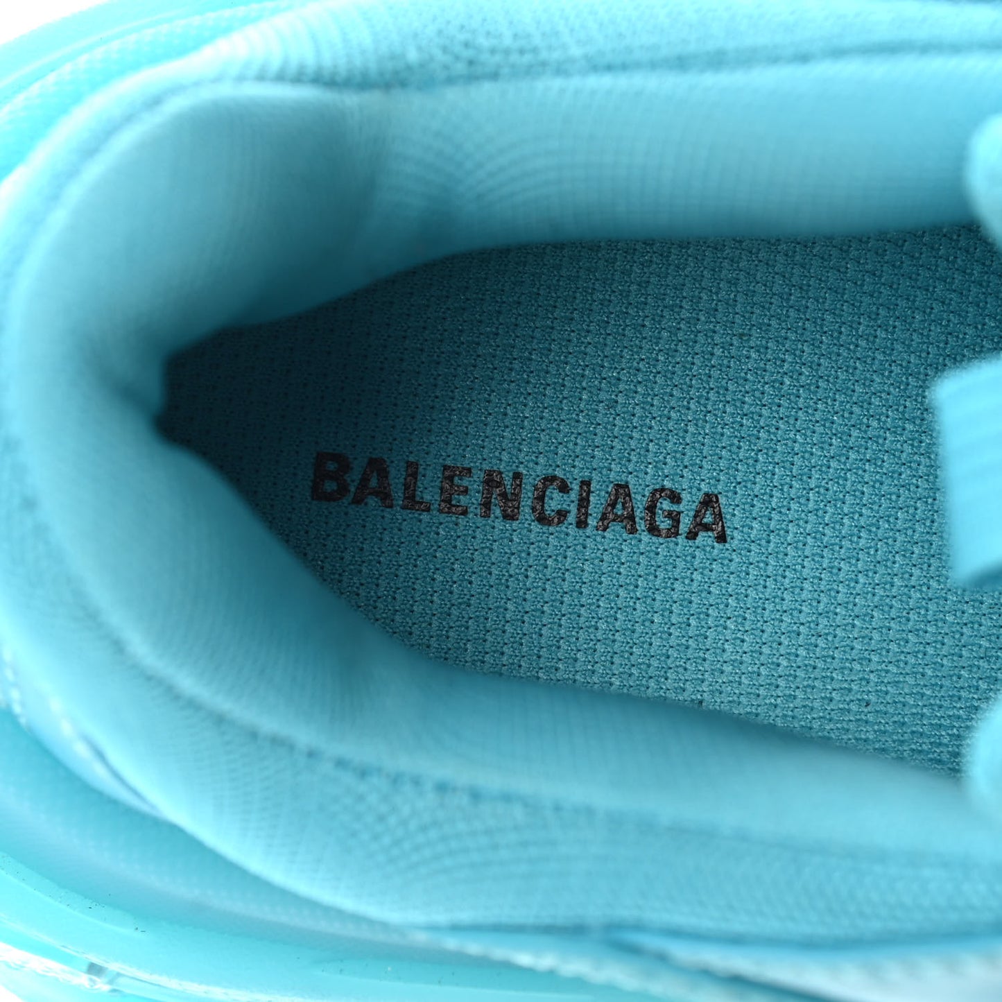 Fabric Mesh Clear Sole Womens Triple S Sneakers 36 Turquoise