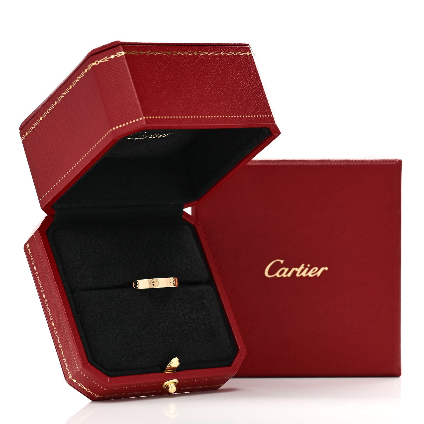 18K Yellow Gold 3.5mm LOVE Wedding Band Ring 54 6.75