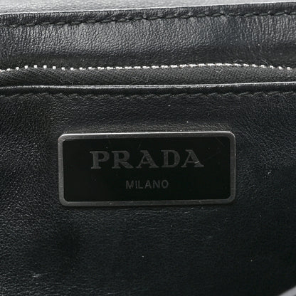 Prada Re-Nylon Spazzolato Double Pocket Buckle Shoulder Bag Black 5 of 7
