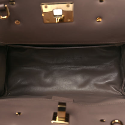 Salvatore Ferragamo Calfskin Large Studio Bag Fango 6 of 10