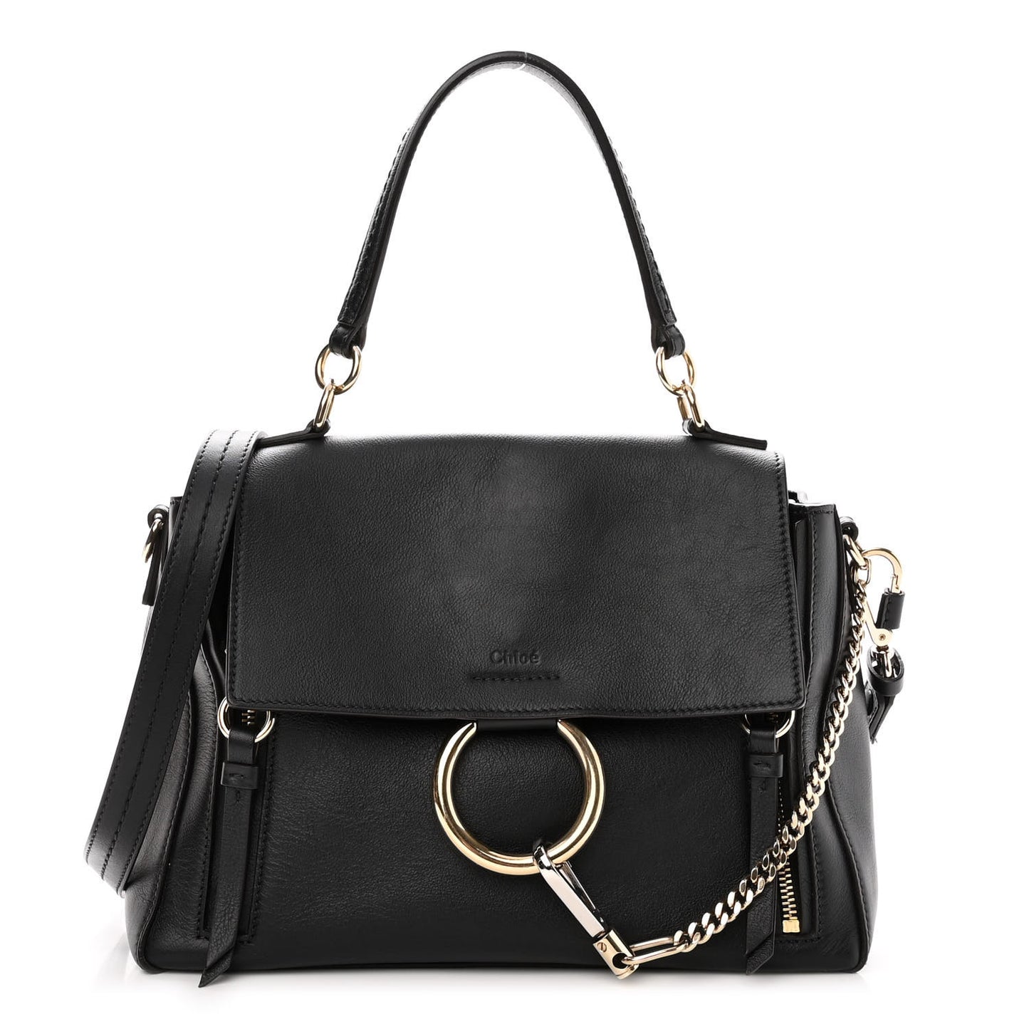 Calfskin Small Faye Day Shoulder Bag Black