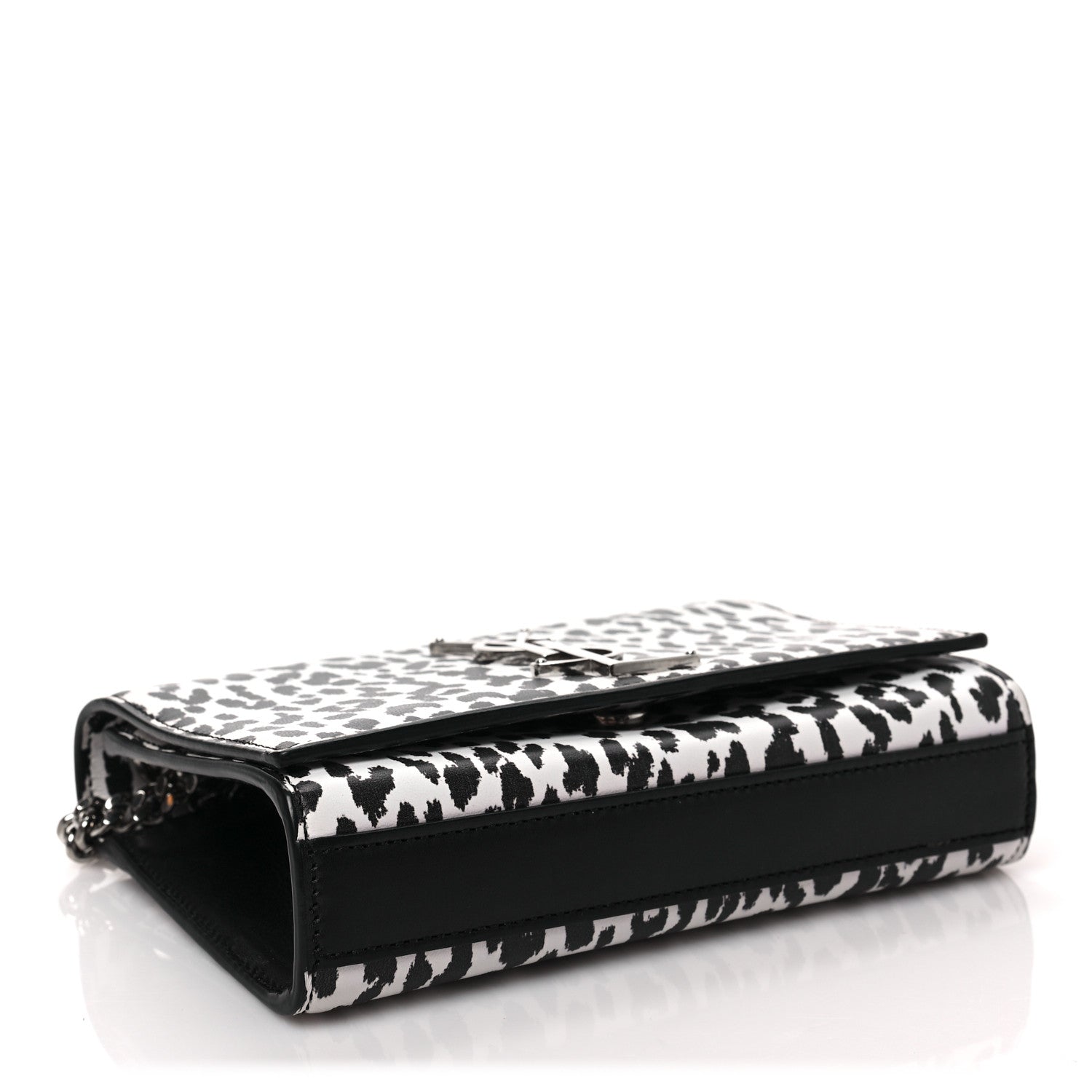 Saint Laurent Calfskin Leopard Small Monogram Kate Satchel White Black 3 of 6