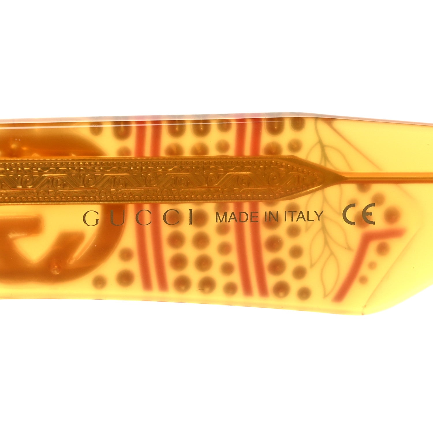 Gucci Acetate Crystal Square Frame Sunglasses GG0498S Yellow 5 of 8