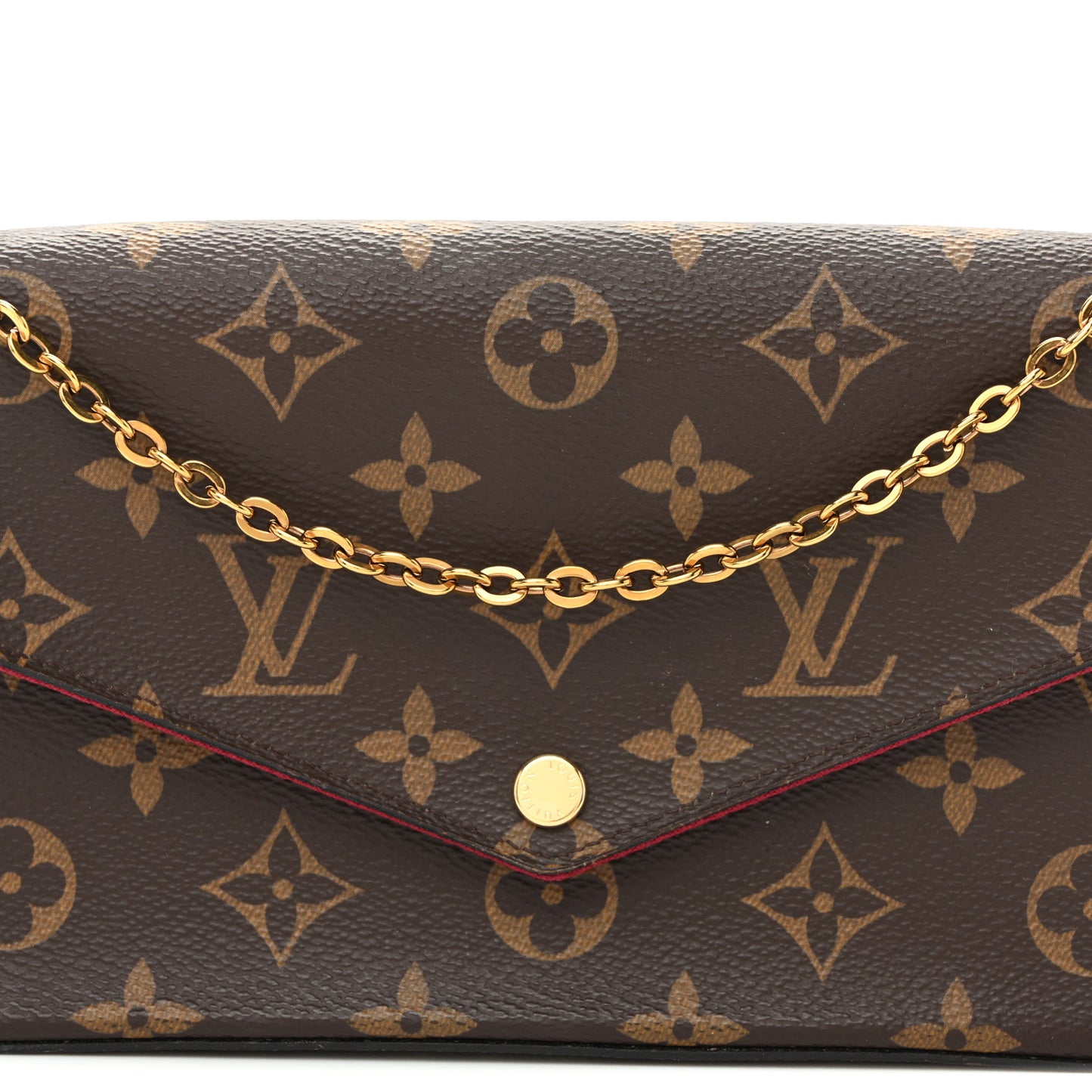 Monogram Pochette Felicie Chain Wallet Fuchsia