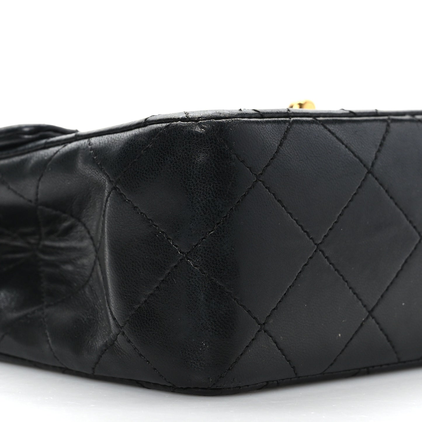 Lambskin Quilted Mini Square Flap Black
