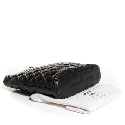 Chanel Lambskin Quilted CC Shopping Tote Black 4 of 9