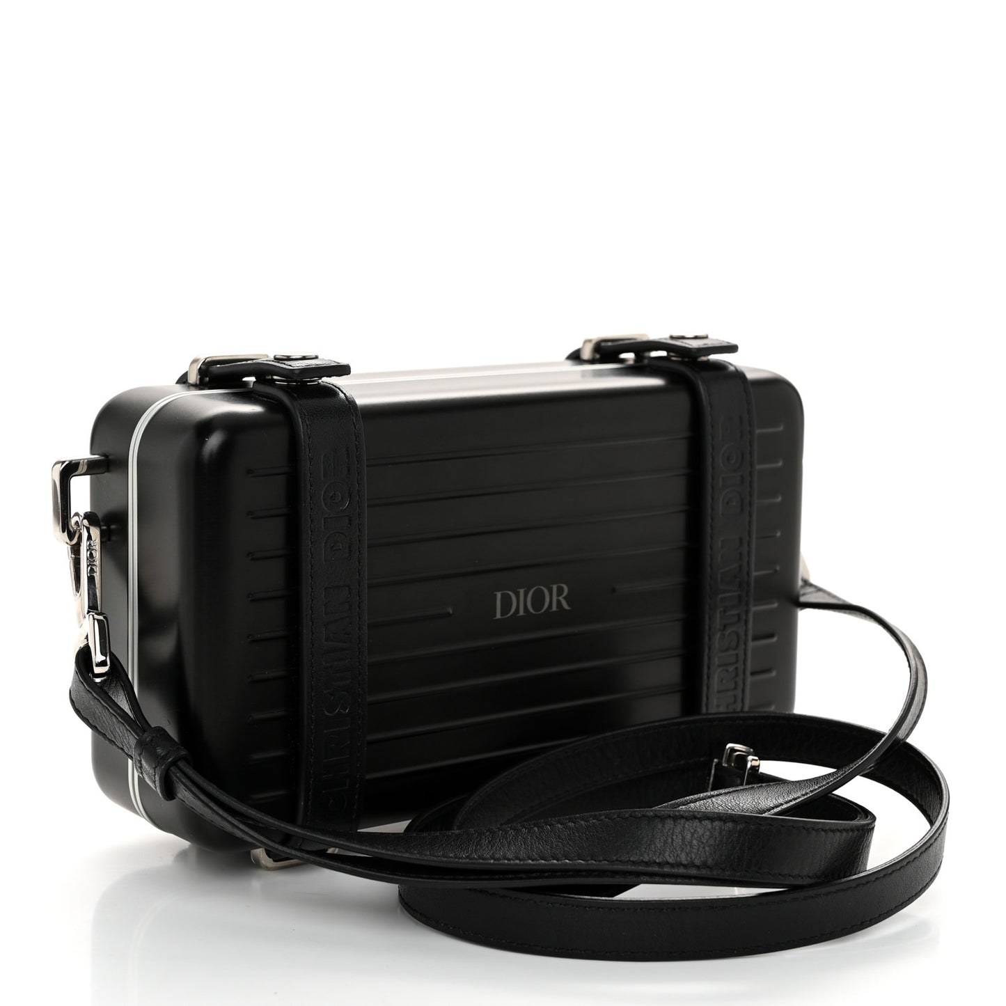 X RIMOWA Aluminum Personal Clutch On Strap Black