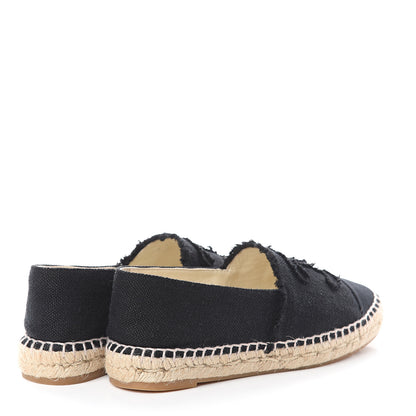 Chanel Linen CC Espadrilles 38 Black 4 of 7