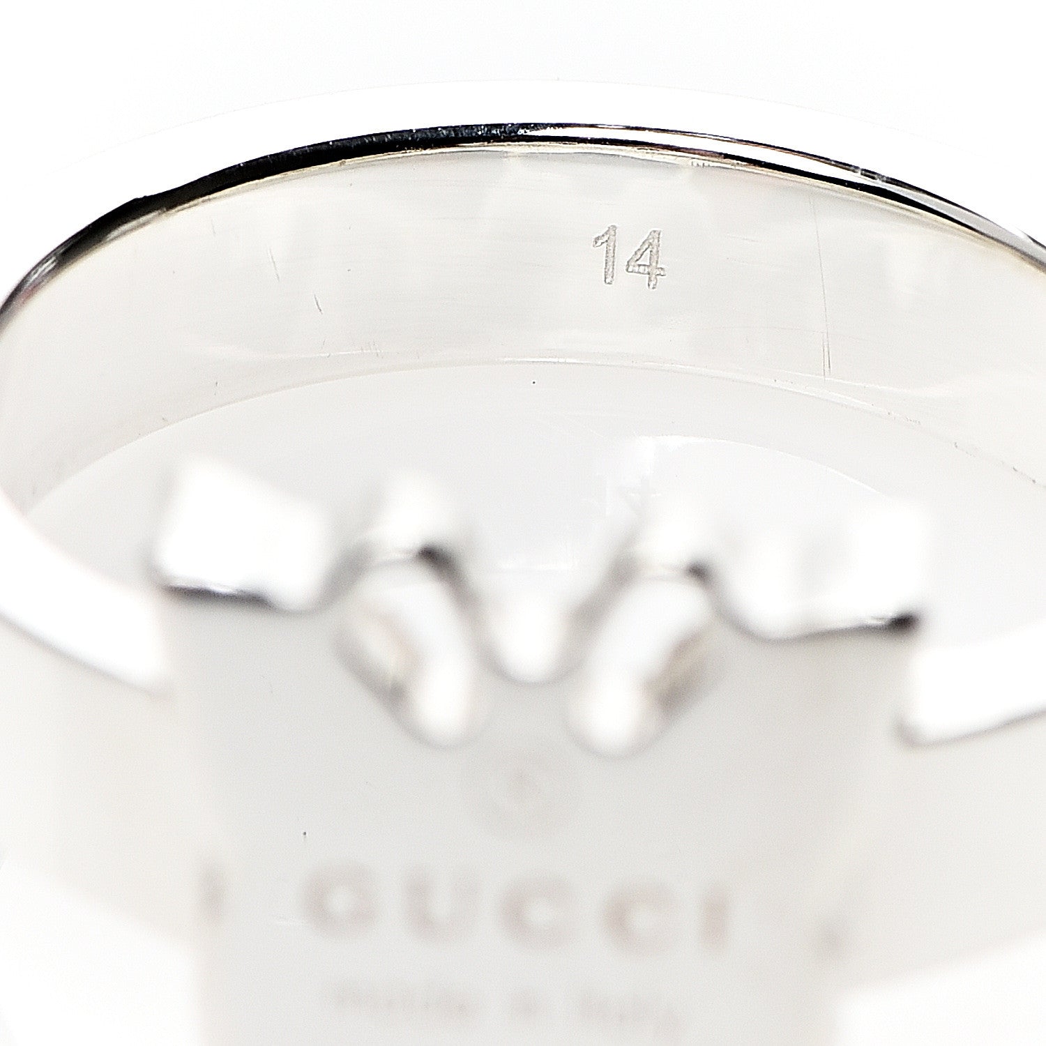 Gucci Sterling Silver Butterfly Band Ring 54 6.75 3 of 5