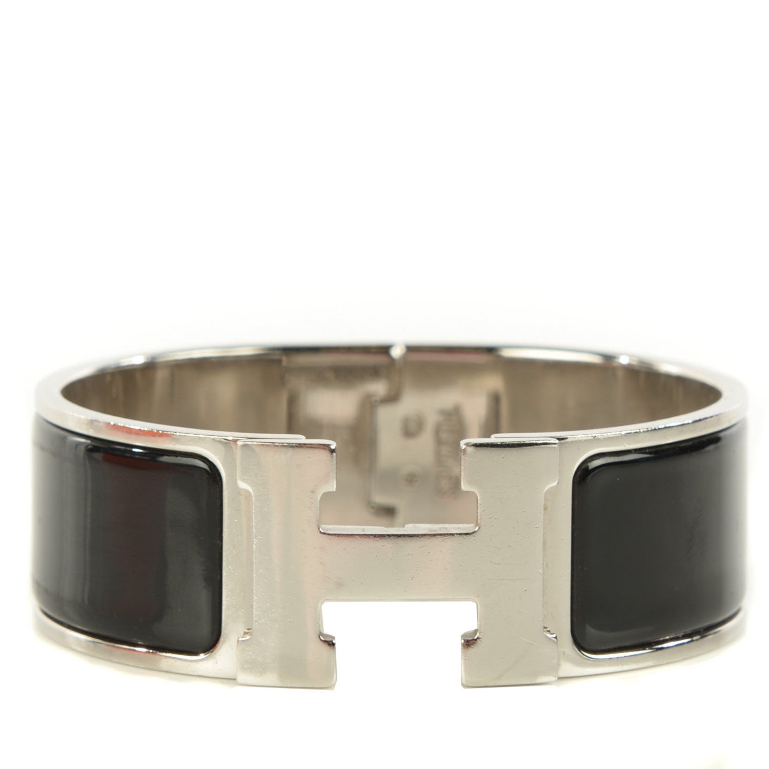 Hermes Enamel Wide Clic Clac H Bracelet PM Black 1 of 7