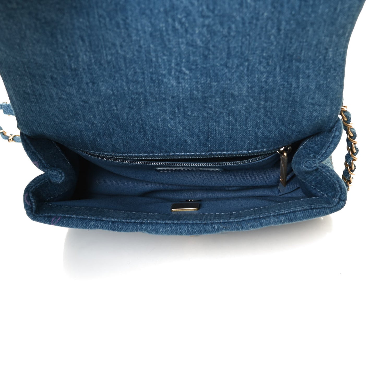 Denim Quilted Mini Denim Mood Rectangular Flap Blue Multicolor