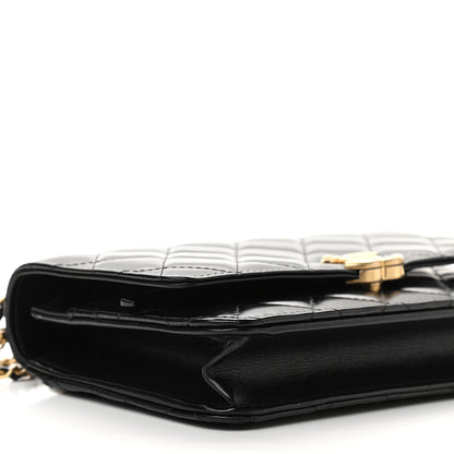 Chanel Calfskin Quilted Perfect Fit Wallet On Chain WOC Black 10 of 12