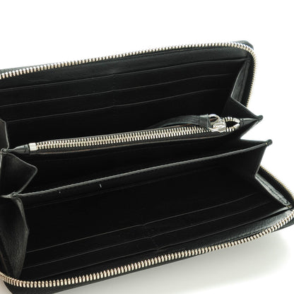 Balenciaga Calfskin Papier Continental Zip Around Wallet Black 5 of 7