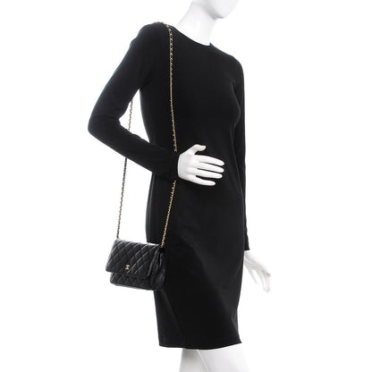 Chanel Lambskin Quilted Wallet On Chain WOC Black 2 of 9