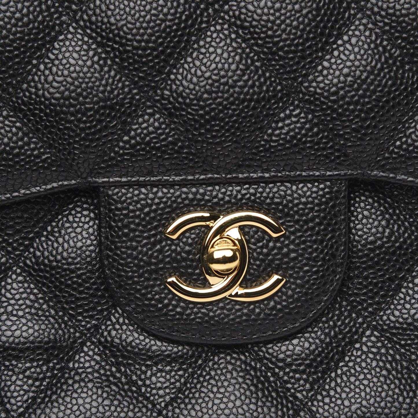 Caviar Quilted Jumbo Double Flap Black