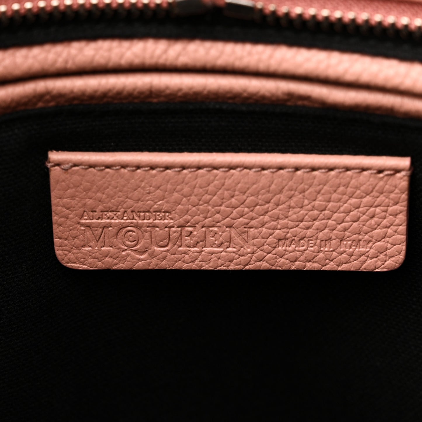 Pebbled Calfskin Small Skull Padlock Zip Around Tote Blush Pink