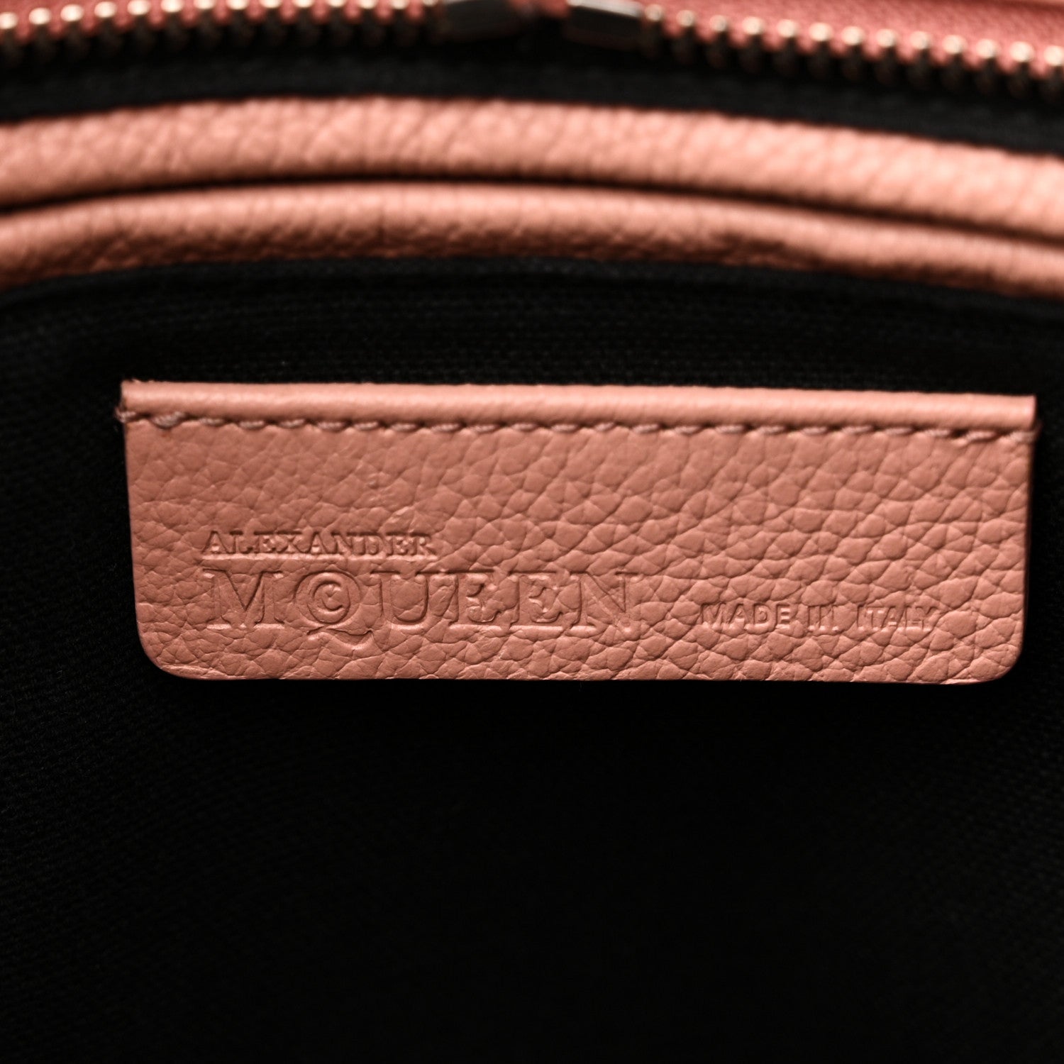 Alexander McQueen Pebbled Calfskin Small Skull Padlock Zip Around Tote Blush Pink 6 of 12