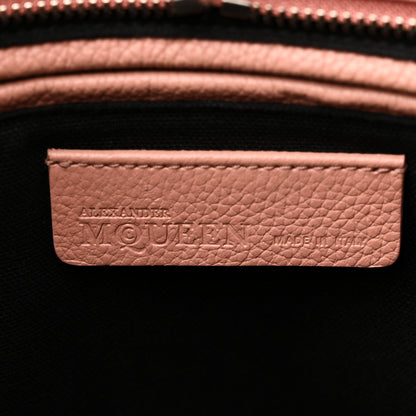 Alexander McQueen Pebbled Calfskin Small Skull Padlock Zip Around Tote Blush Pink 6 of 12
