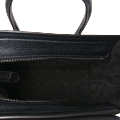 Celine Drummed Calfskin Nano Luggage Black 5 of 10