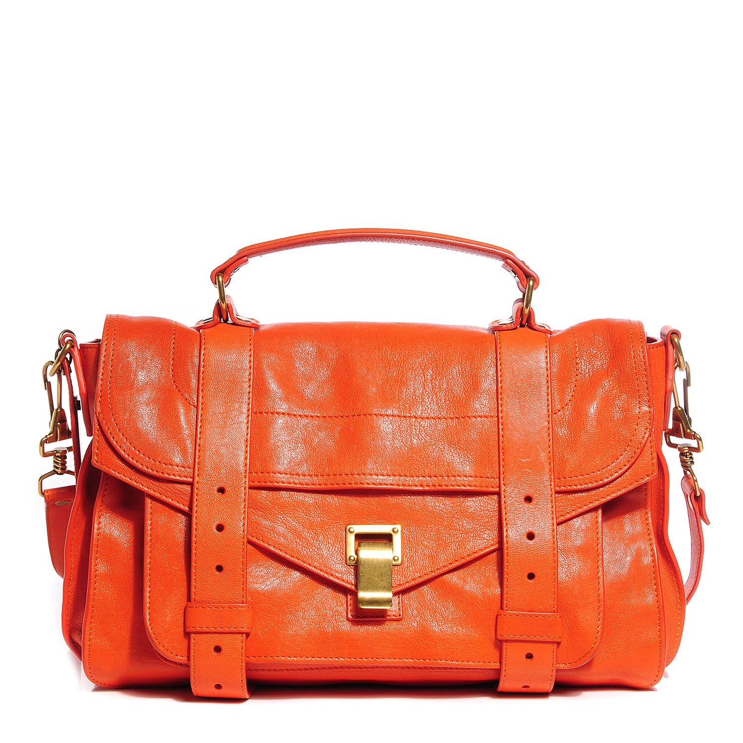 Proenza Schouler Lambskin PS1 Medium Satchel Orange 1 of 12