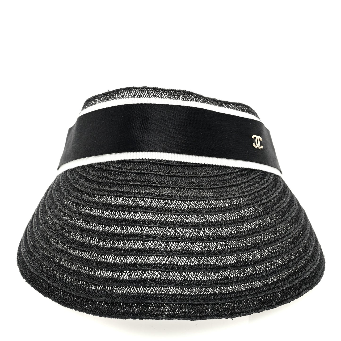 Abaca Cotton Ribbon Visor S Black