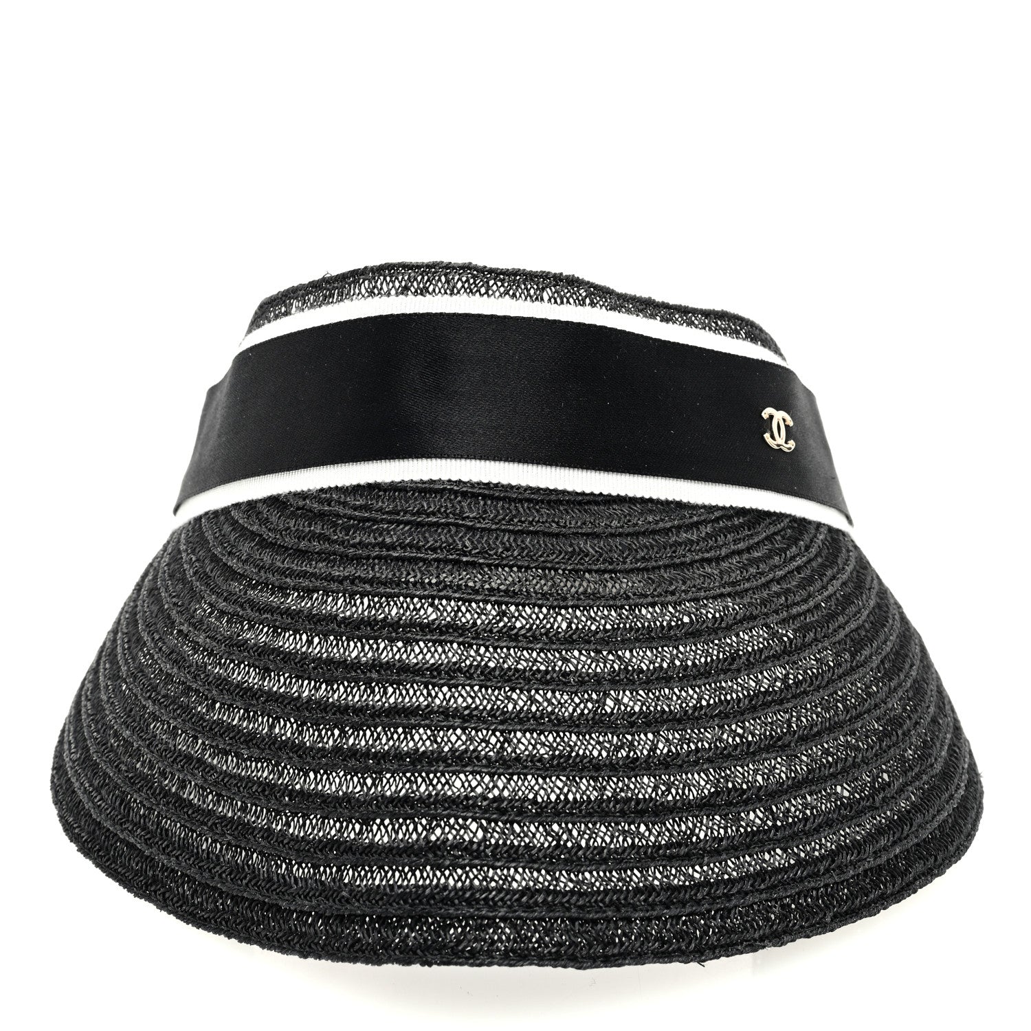 Chanel Abaca Cotton Ribbon Visor S Black 2 of 7