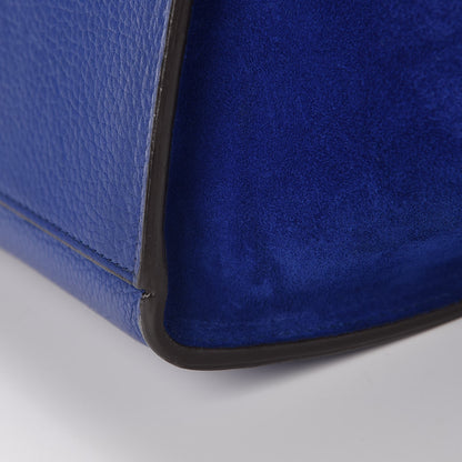 Celine Drummed Calfskin Suede Small Trapeze Indigo 17 of 18